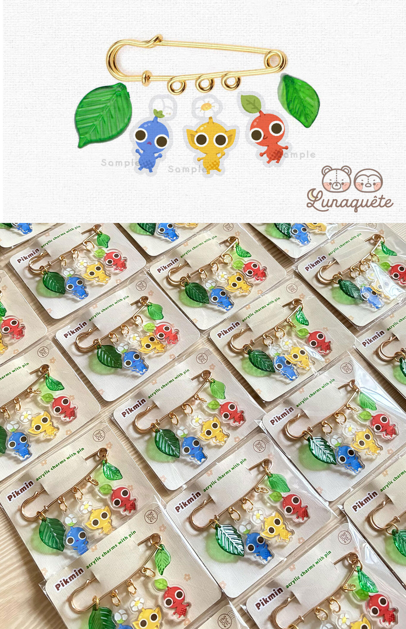 Pikmin Safety Pin $10